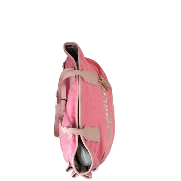 NWT Juicy Couture Pink Velour Tote Bag with Heart Pouch  display picture 3